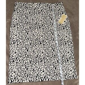 NWT Michael Kors Women's A-line Skirt Cotton Blend Black/White Above Knee Large